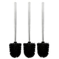 LUOEM 3-Piece Toilet Brush Set with Stainless Steel Handle – Black
