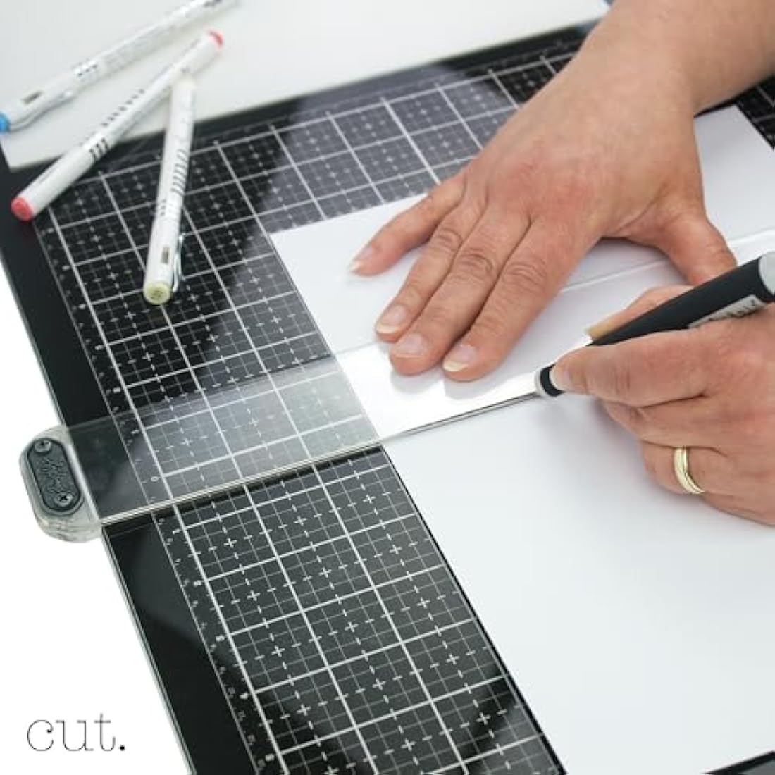 Tonic Studios Glass Cutting Mat – 14" x 23" Non-Slip Crafting Surface