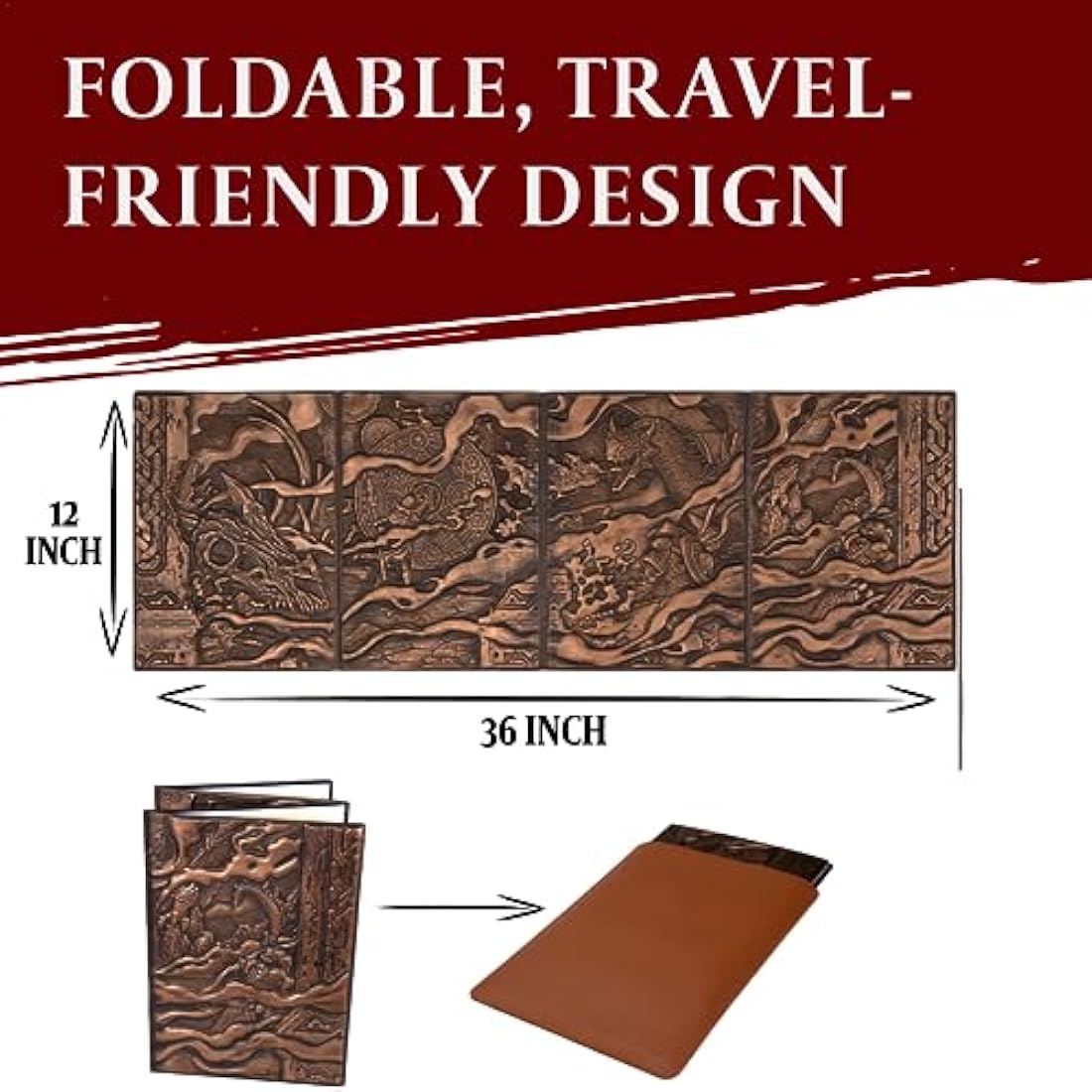 Jolof Store D&D DM Screen – 3D Faux Leather with Customizable Inserts