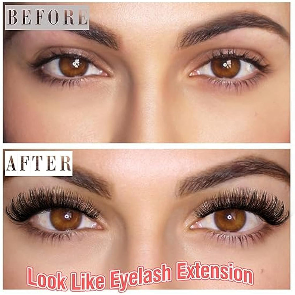 ALICE Cat Eye Lashes | D Curl Fluffy Faux Mink Eyelashes, 8 Pairs