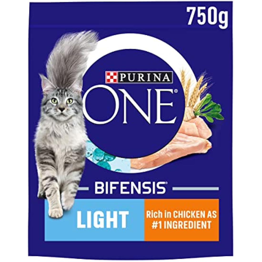 Purina ONE Light Chicken Dry Cat Food - Weight Management - 4 x 750g