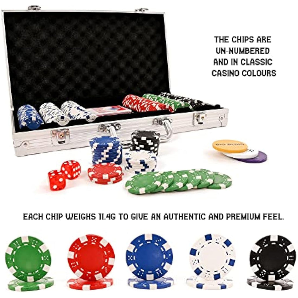 M.Y Texas Hold'em Poker Set | 300 Piece 11.5g Chips in Aluminium Case