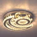 CXGLEAMING 15.7" Moon Crystal Chandelier – Dimmable LED Flush Mount Light