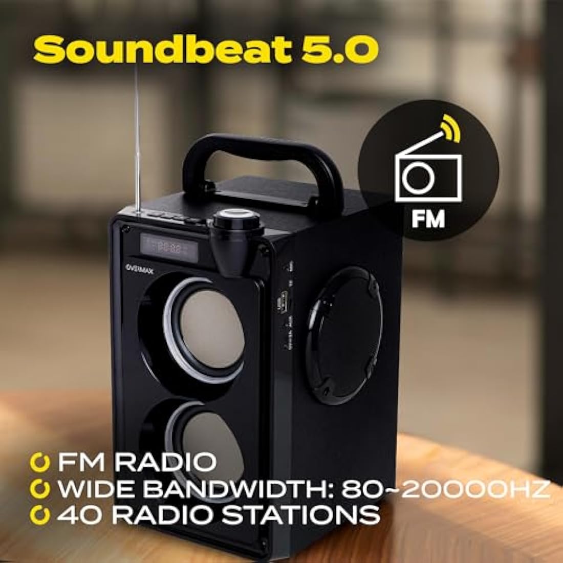Overmax Soundbeat 5.0 Bluetooth Speaker | 20W Portable Karaoke Machine