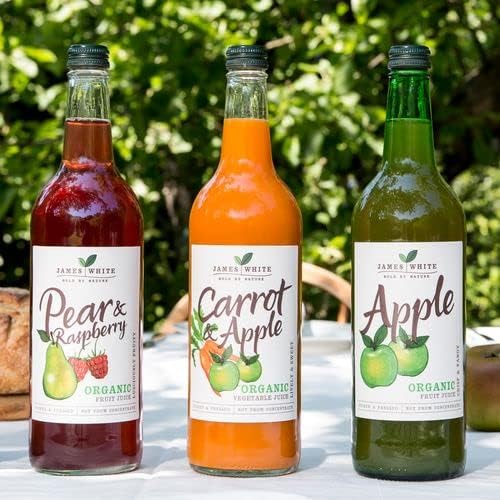 James White Organic Carrot and Apple Juice - Vegan & No Added Sugar - 6x750ml