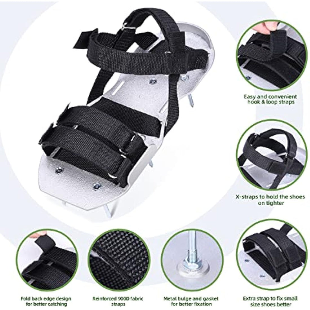 Ohuhu Lawn Aerator Shoes – Metal Spike Sandals with 900D Straps