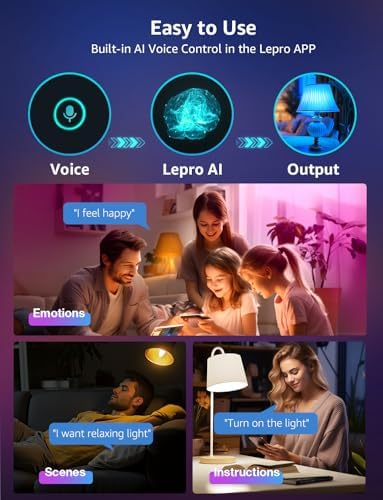 Lepro E14 AI Smart Bulb – RGBCCT Music Sync WiFi Candle Light, 4 Pack