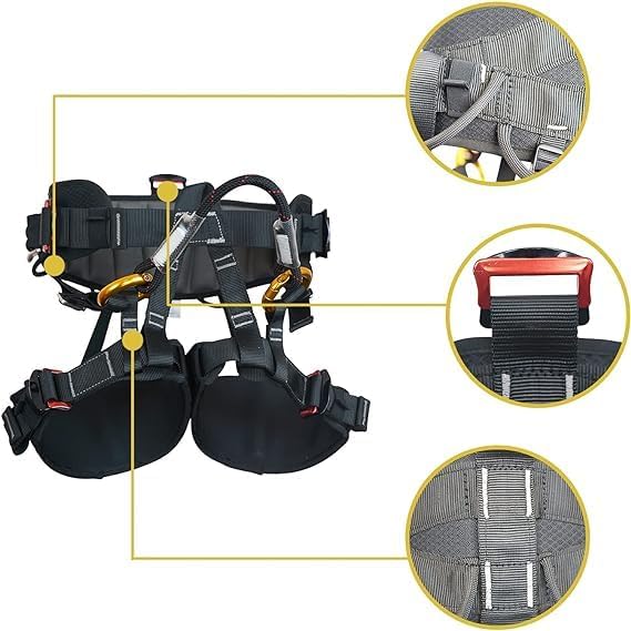 Tree Climbing Harness | Padded Half Body Safety Belt for Arborists