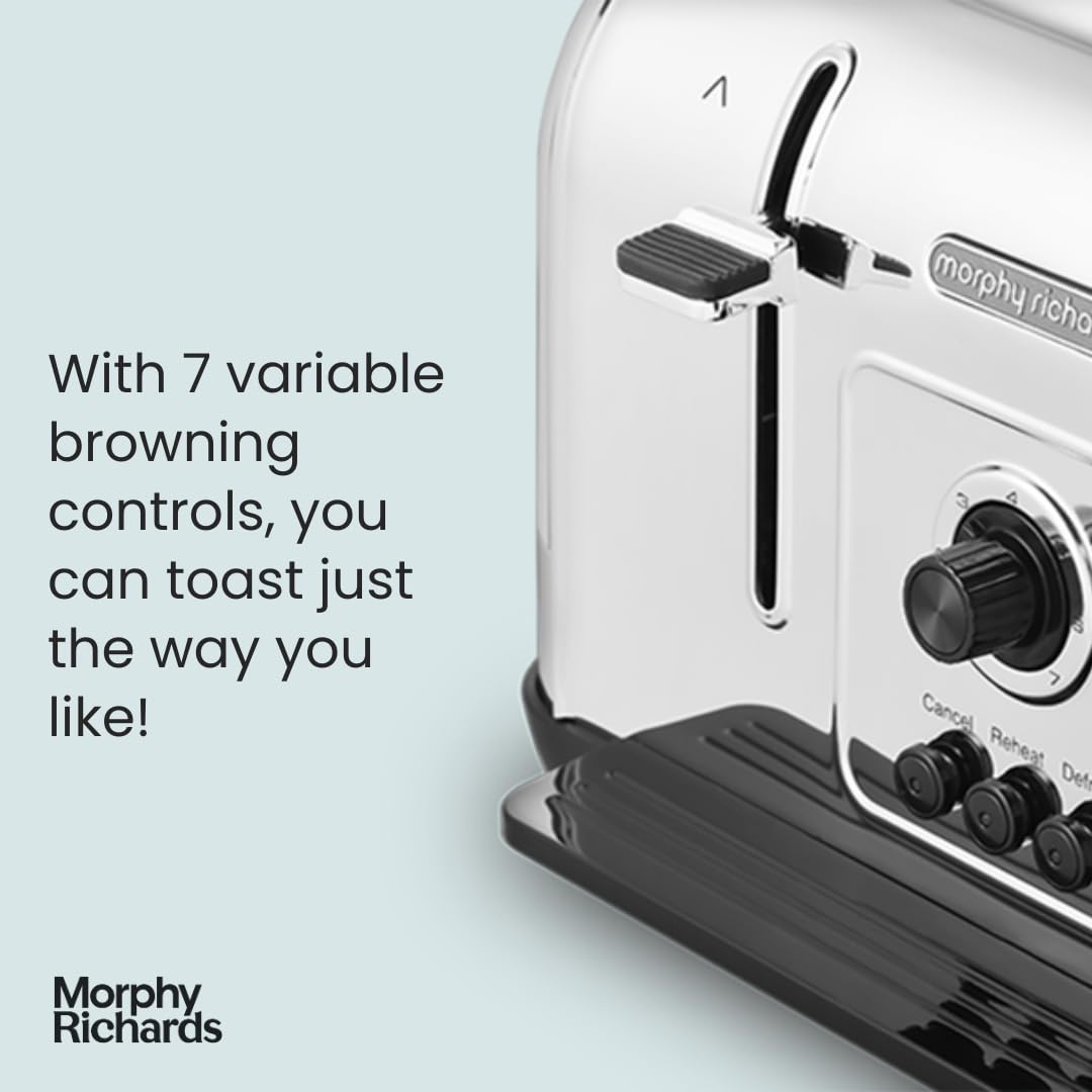 Morphy Richards Venture 4 Slice Toaster - White Stainless Steel