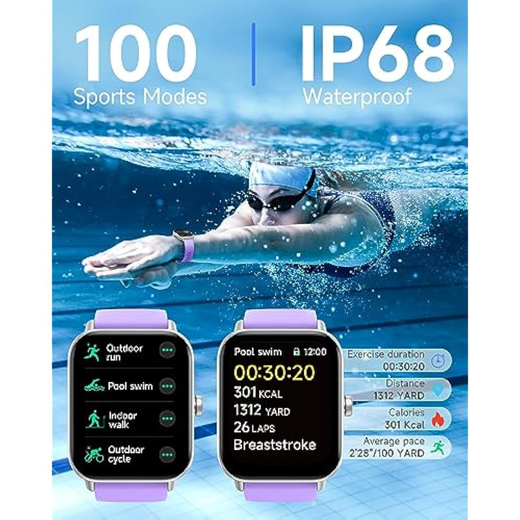 TOOBUR Smart Watch for Women – IP68 Waterproof Fitness Tracker