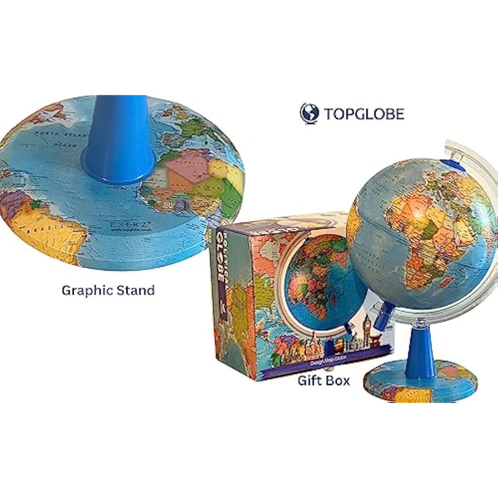 Illuminated Political Globe – 20cm Spanish Map Desktop Decor