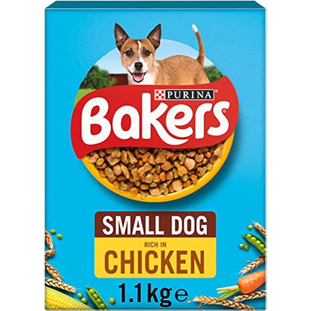 Bakers Small Dry Dog Food Chicken & Veg - 1.1kg (Pack of 4) Kibble
