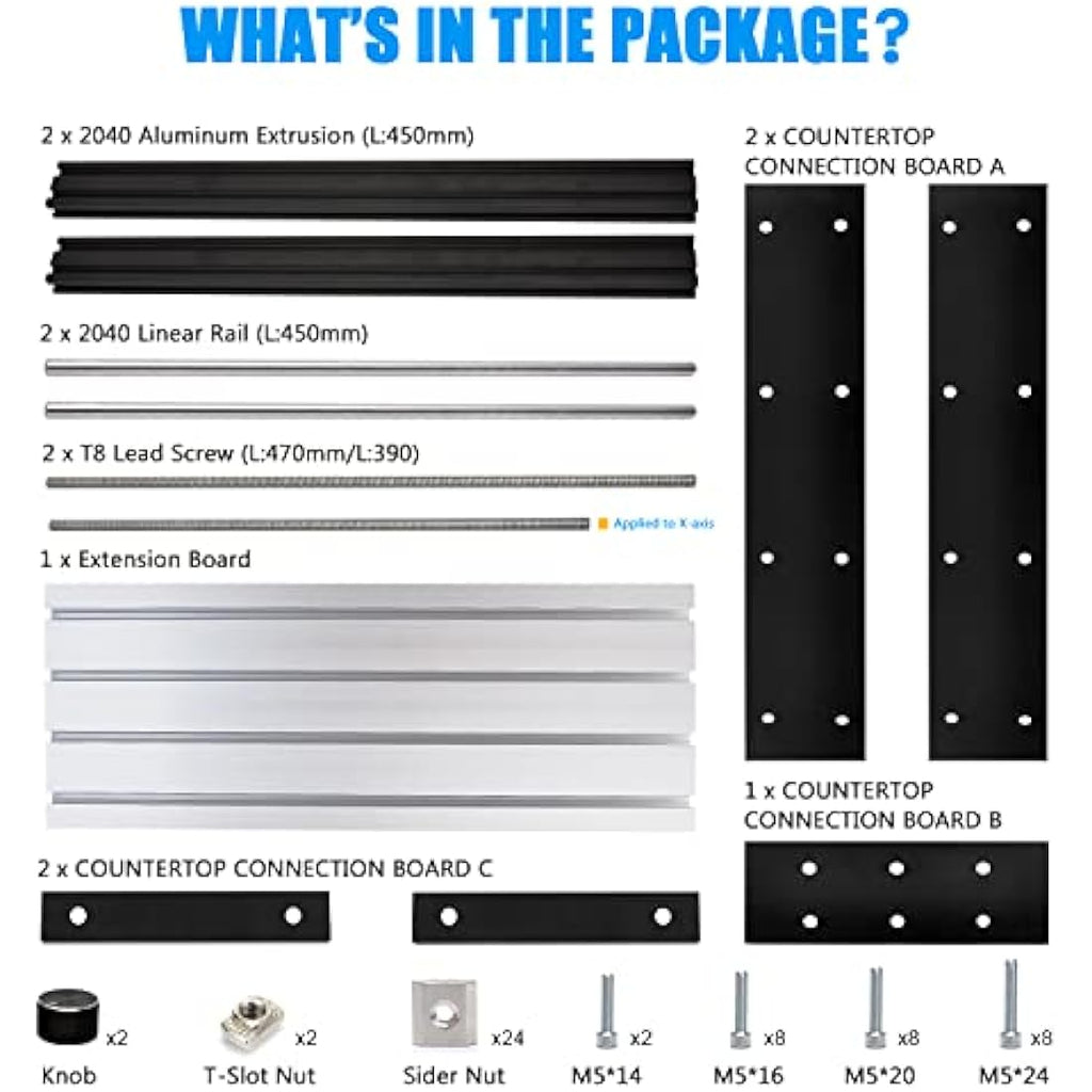 Daedalus 3018 CNC Upgrade Kit | X-Axis & Y-Axis Extension with Work Panel