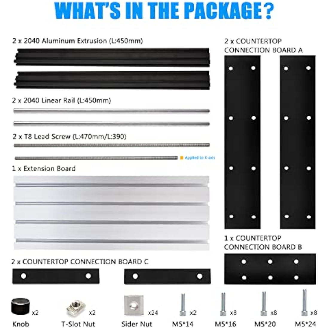 Daedalus 3018 CNC Upgrade Kit | X-Axis & Y-Axis Extension with Work Panel
