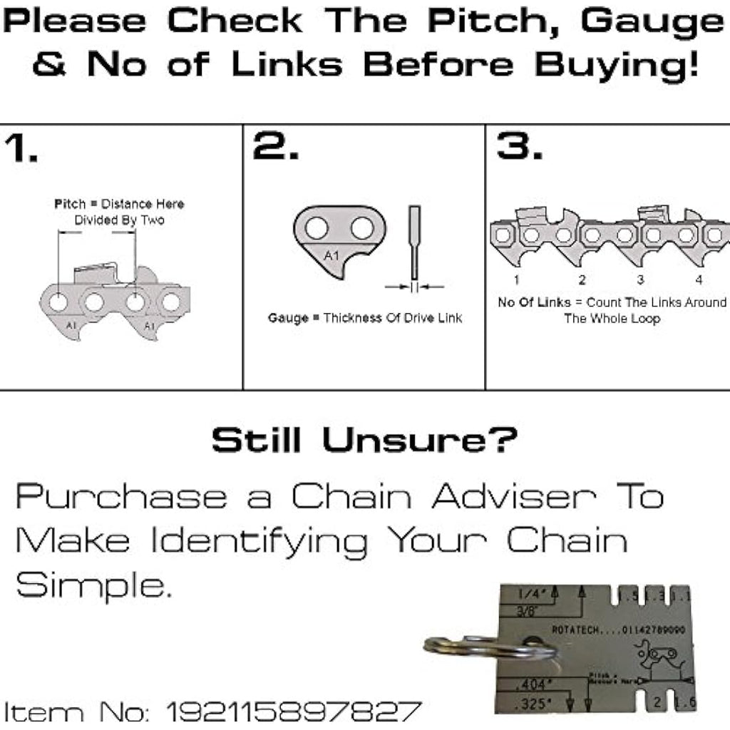 Rotatech 20" Chainsaw Chain 2-Pack | .325" Pitch, .063" Gauge, 76 DL