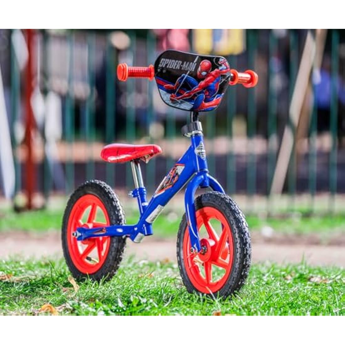 Huffy Marvel Spiderman Kids Balance Bike - Blue/Red for Ages 2-5