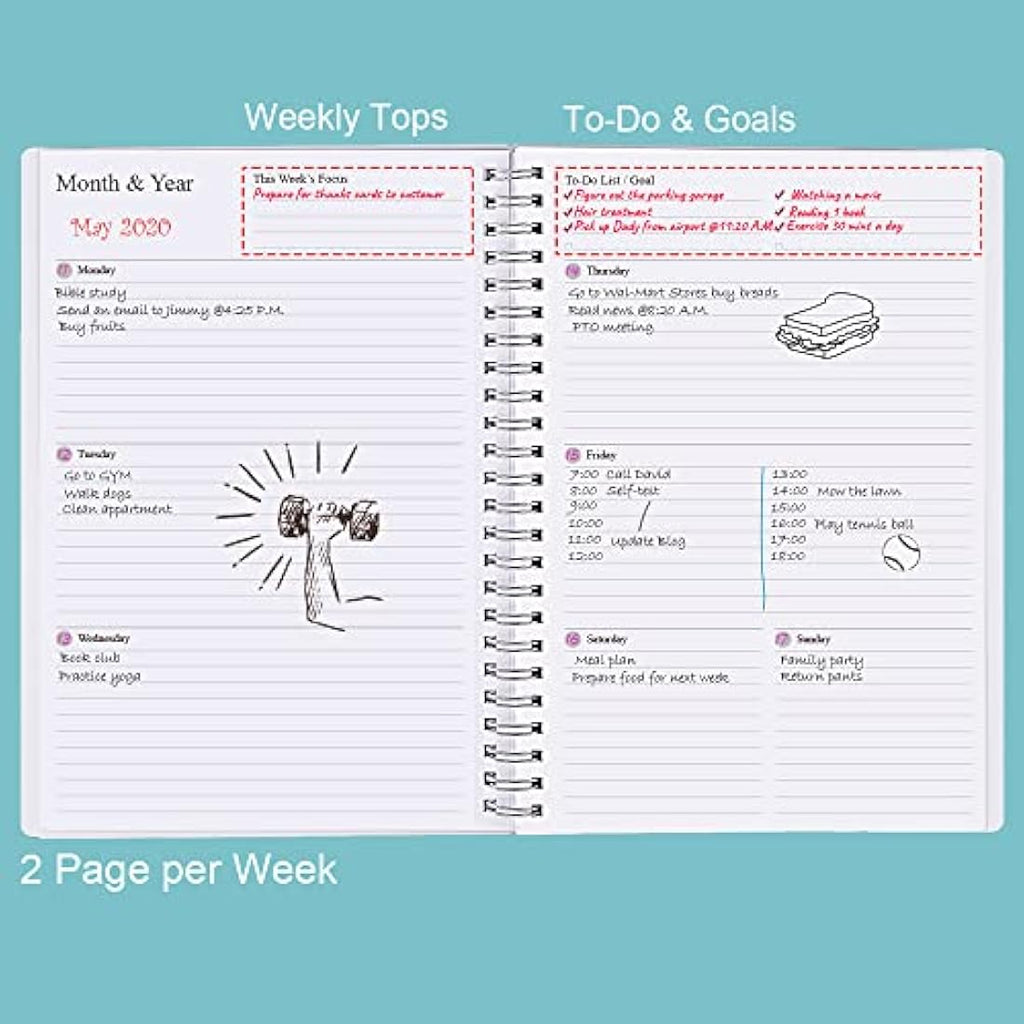 Undated A5 Planner – Weekly & Monthly Goal Tracker Journal