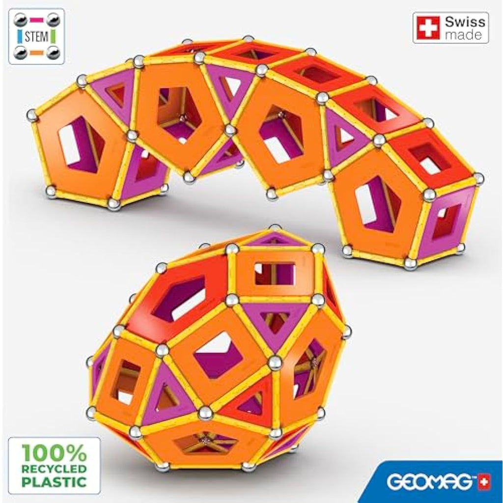 Geomag Classic Panels 200-Piece Magnetic Building Set - Recycled Plastic