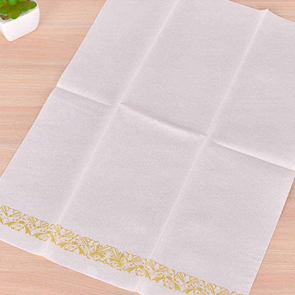 Kisbeibi 50 Disposable Guest Towels Soft and Absorbent Linen-Feel Paper Hand Towels Durable Decorative Bathroom Hand Napkins Good for Kitchen - image 3