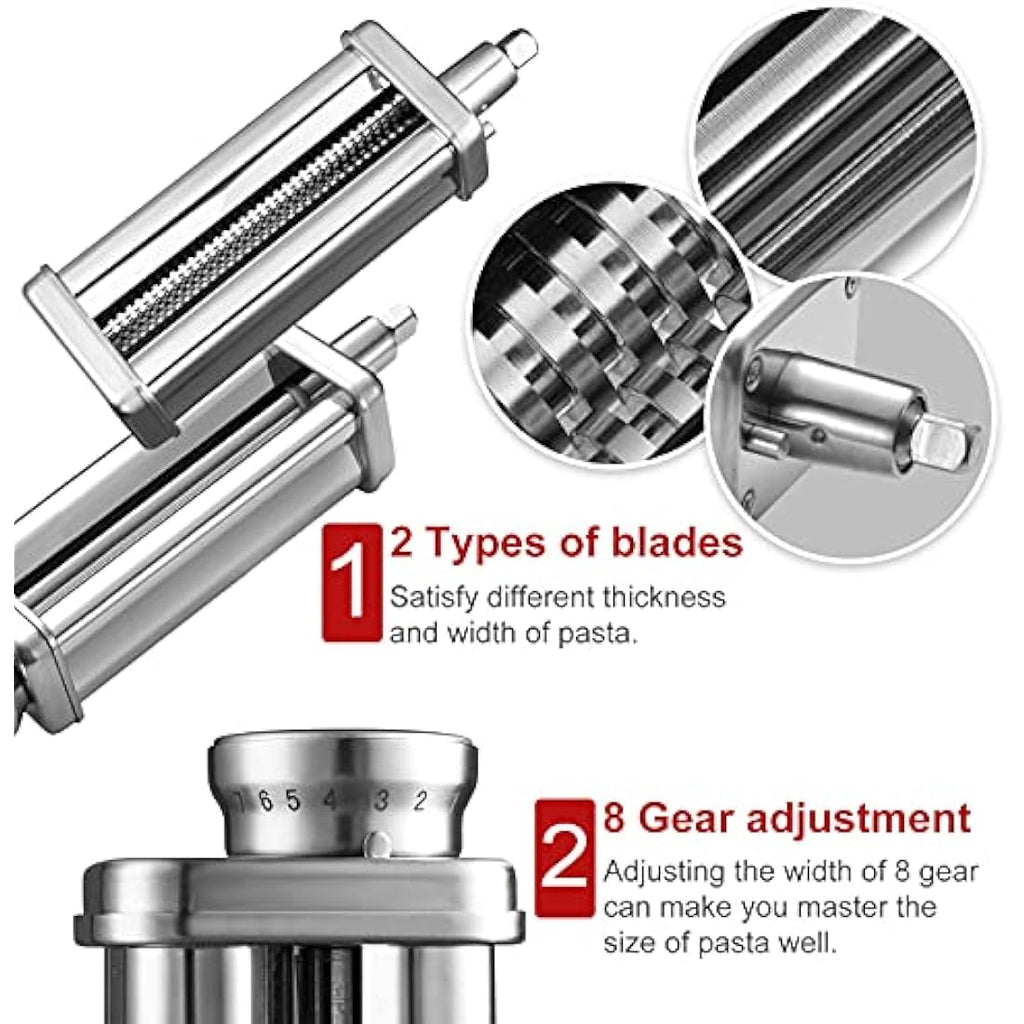 Jolof Store Stainless Steel Pasta Maker Attachment for KitchenAid Mixers