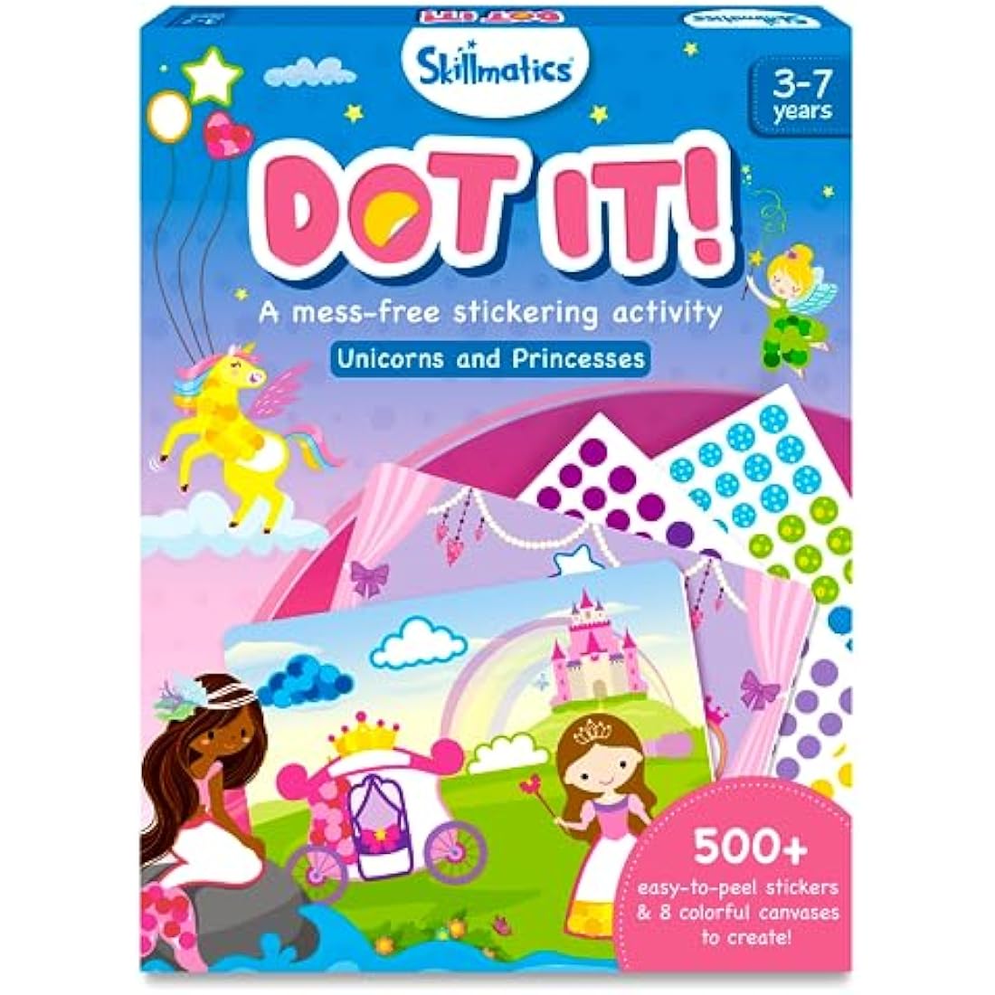 Skillmatics Dot It Sticker Art - Unicorns & Princesses DIY Craft Kit