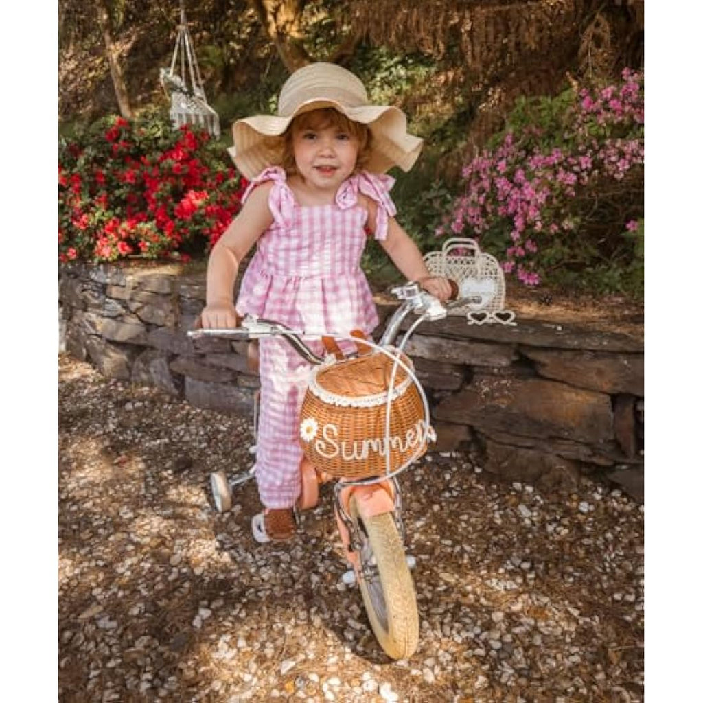 Glerc Little Molly 12 Inch Kids Retro Girls Bike with Wicker Basket