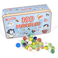 KandyToys SupeRetro 160 Piece Glass Marbles in Vintage Storage Tin