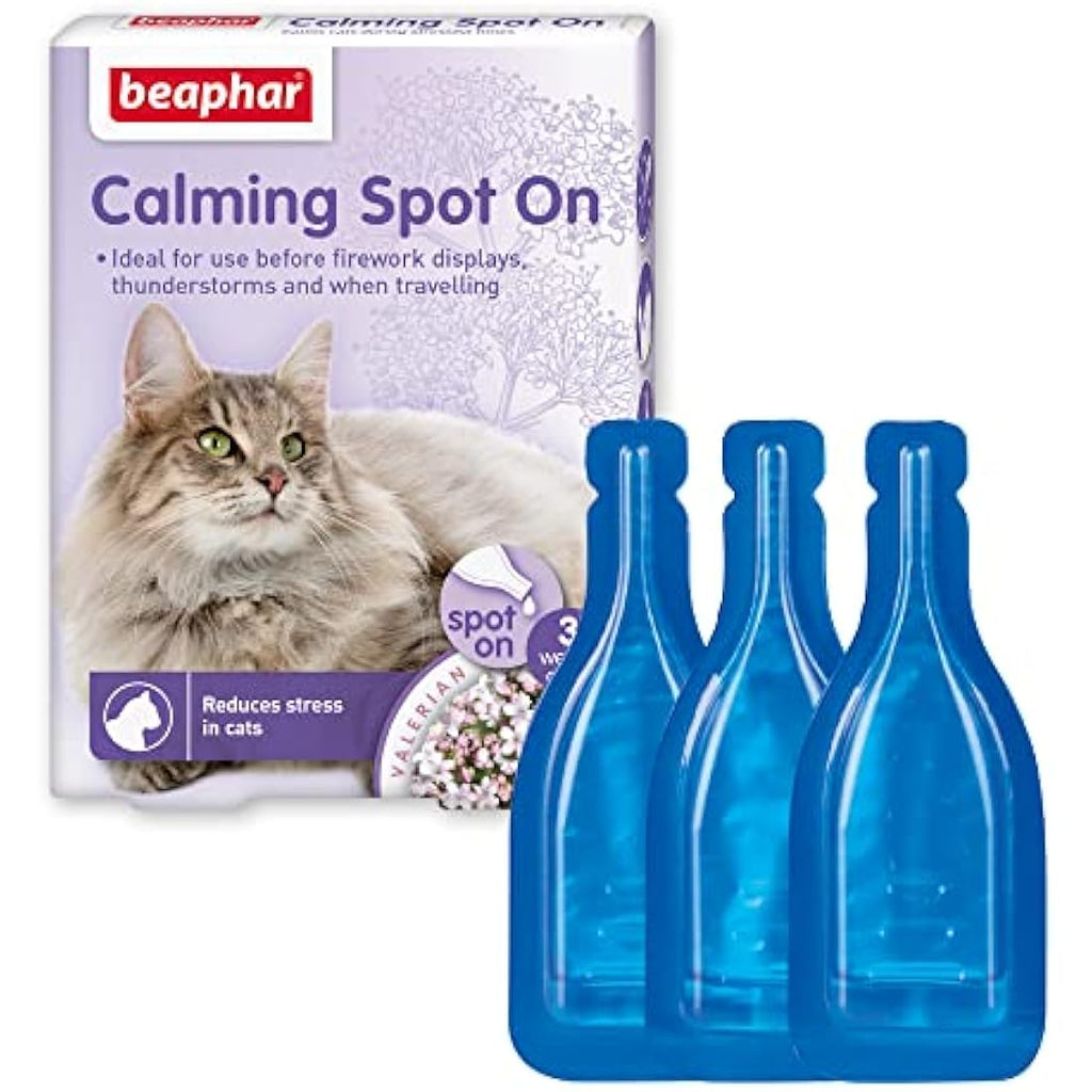 Beaphar Calming Spot-On for Cats – Natural Valerian Stress Relief – 3 Pipettes