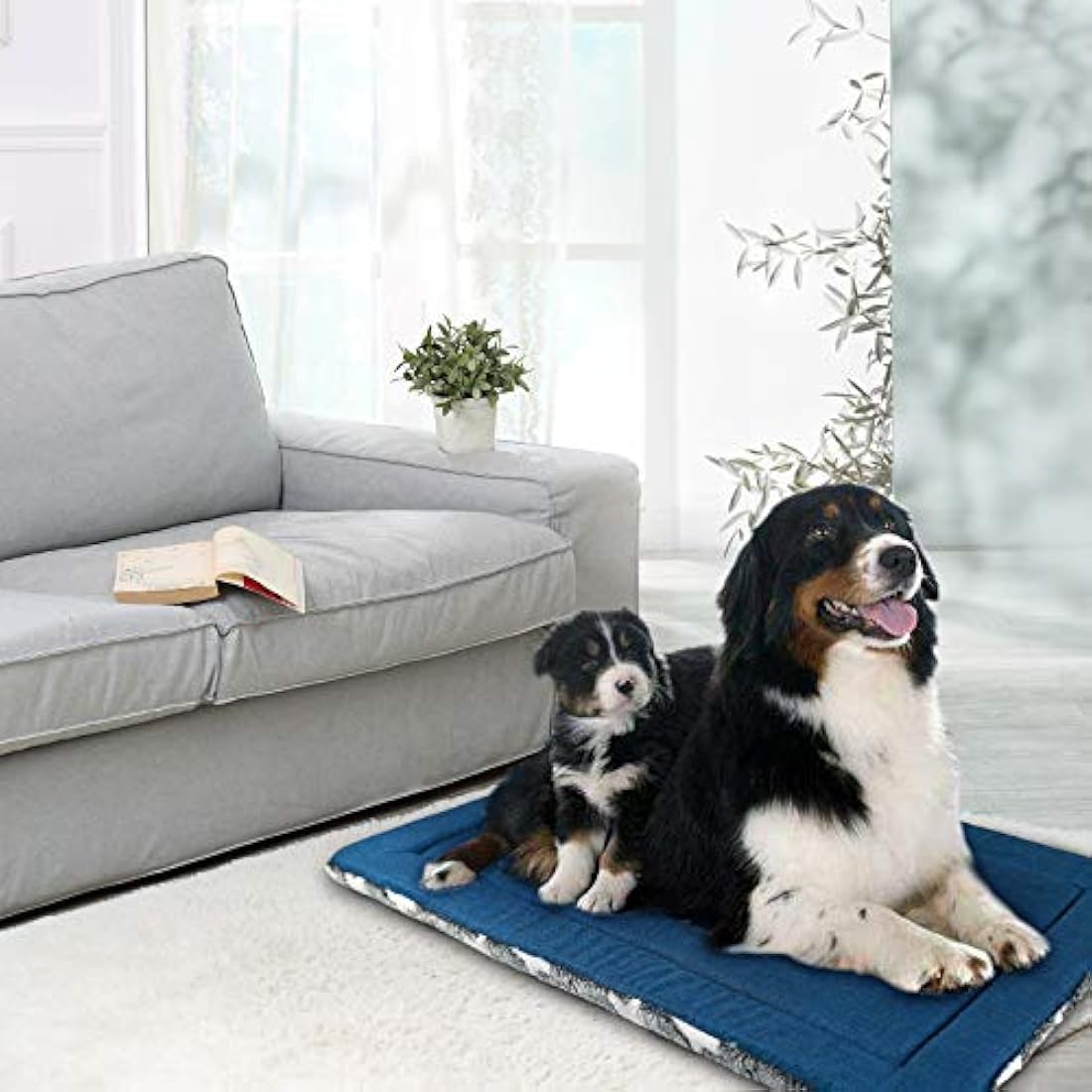 KROSER Reversible Dog Bed Mat | Washable High Density Foam Crate Pad, XXL