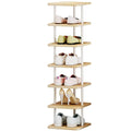 Dazioter Vertical Shoe Rack Storage Narrow Shoe Organizer Shelf 7 Tier