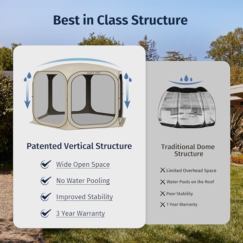 East Oak Pop-Up Screen House Tent | 10x10 FT Portable Outdoor Canopy