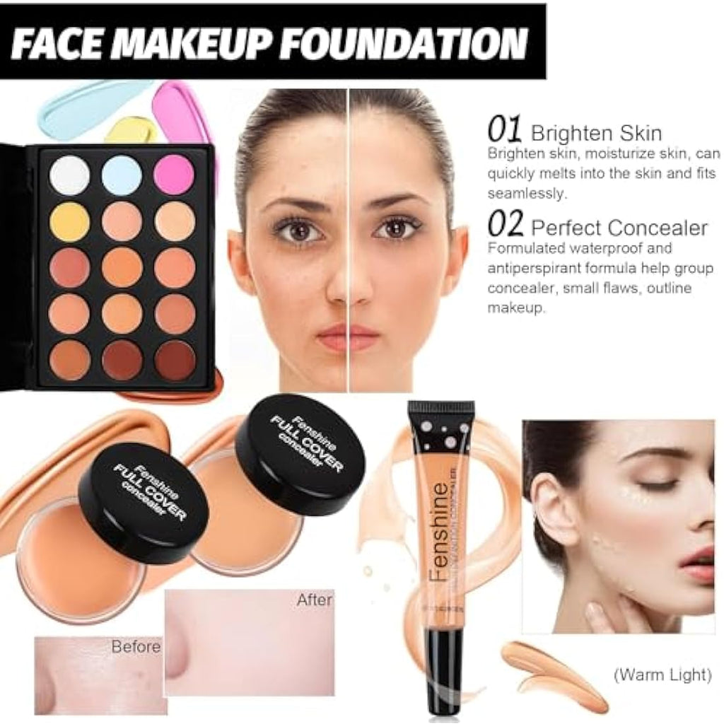 Jolof Store Professional 30-Piece All-in-One Makeup Kit with Travel Bag