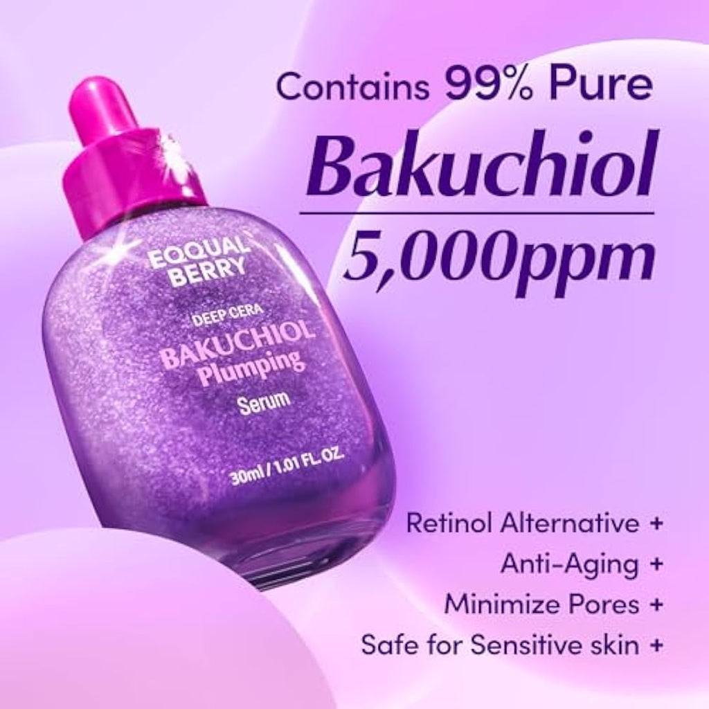 EQQUALBERRY Bakuchiol Plumping Serum – Anti-Aging Pore Minimizer 30ml