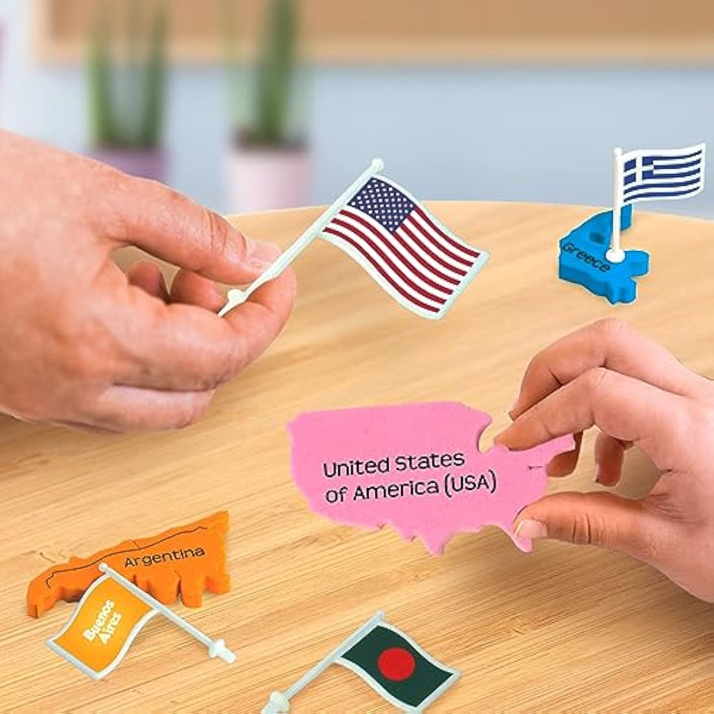 Imagimake Mapology World Map Jigsaw Puzzle with Flags & Capitals – 78 Pieces