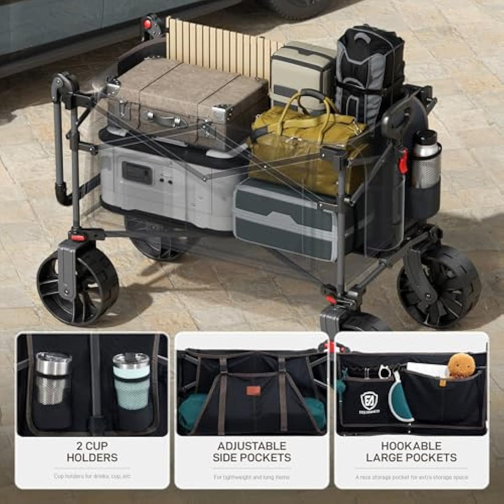 Ever Advanced Heavy Duty Folding Wagon | 150kg All-Terrain Beach Trolley