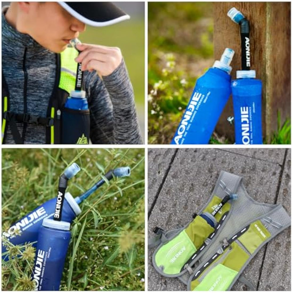 TRIWONDER TPU Soft Flask Straws | 2-Pack BPA-Free Hydration Tubes