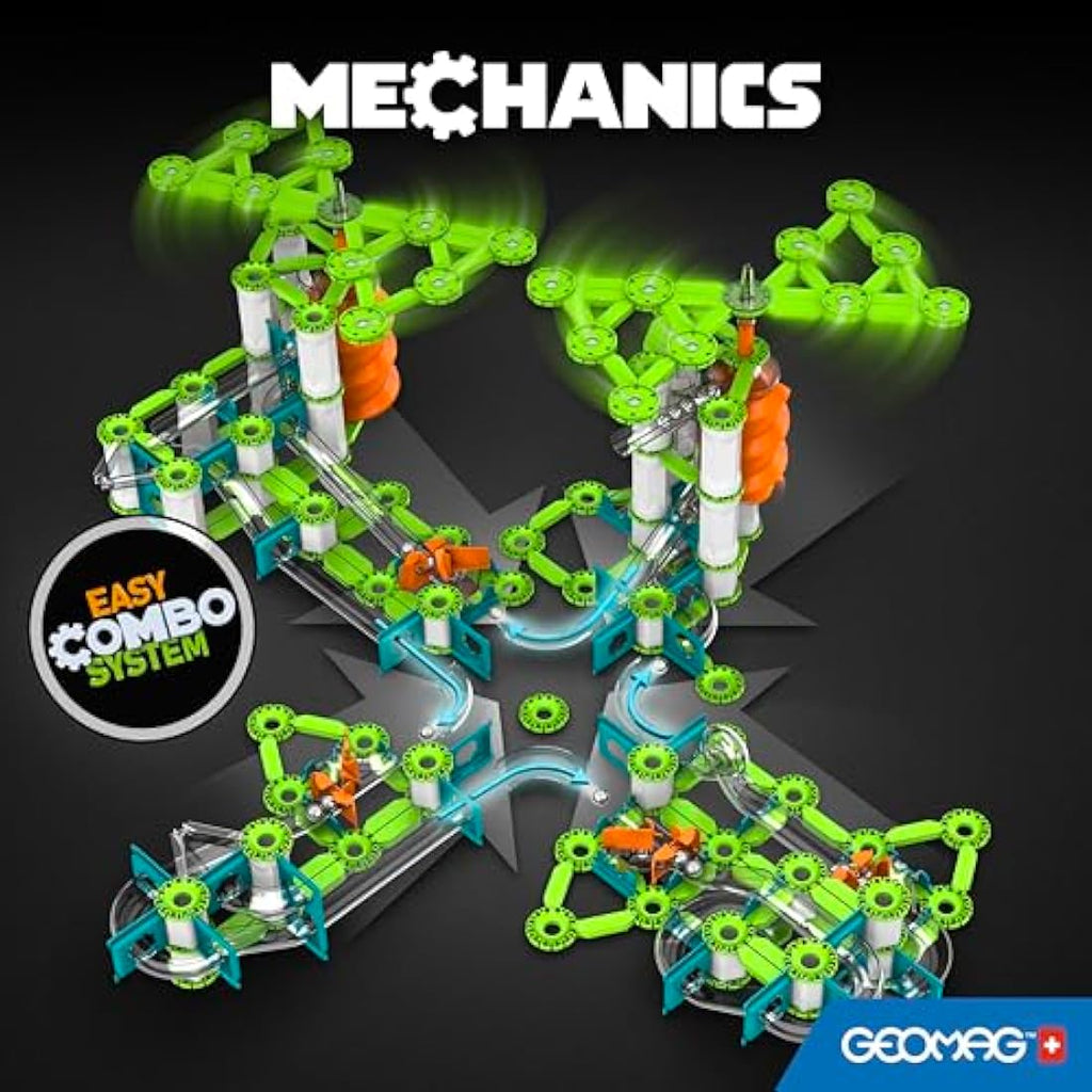 Geomag Mechanics Gravity Elevator Circuit - 207 Piece Magnetic Set
