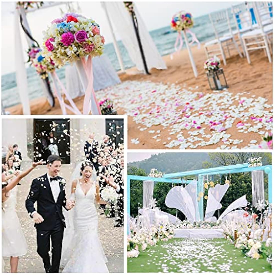 2000pcs Artificial White Rose Petals for Wedding Decor