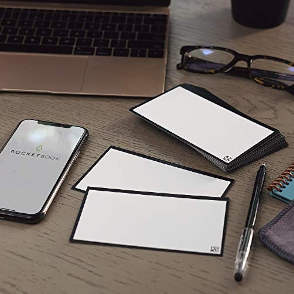 Rocketbook Cloud Cards – Reusable Index Cards with Pen & Cloth, 80 Pack