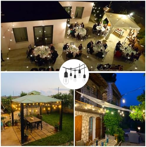 15M Outdoor Festoon Lights | Shatterproof IP65 Garden String