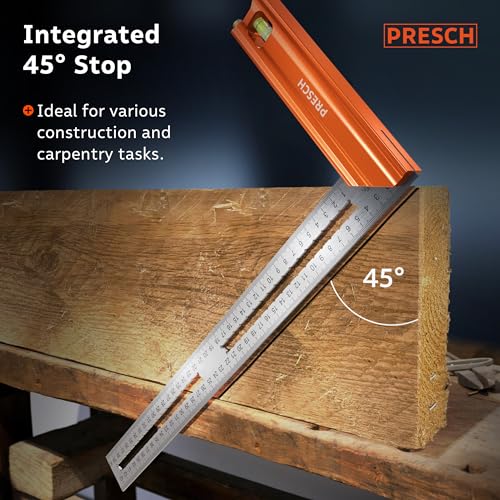 Presch 400mm Try Square – Precision Carpenter Square with Marking Gauge