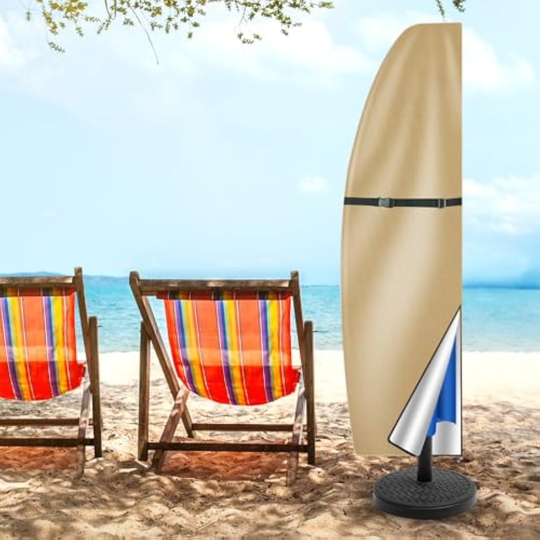 Teynewer Cantilever Parasol Cover – Waterproof Oxford Fabric, Khaki