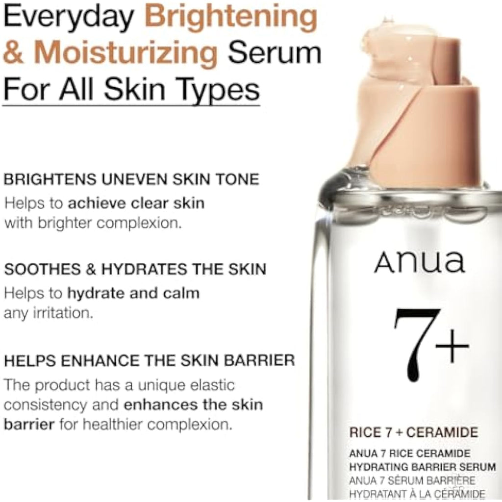 Anua Rice Ceramide Hydrating Barrier Serum – 50ml K-Beauty Facial Serum