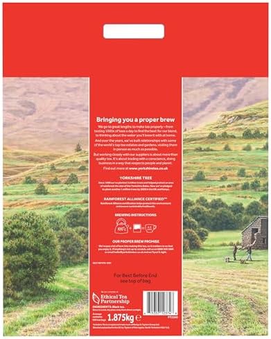Yorkshire Tea Black Breakfast Tea Bags - Bulk Pack of 600 (1.875kg)