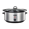 Tower T16040Y Slow Cooker | 6.5L Large Capacity | Stainless Steel
