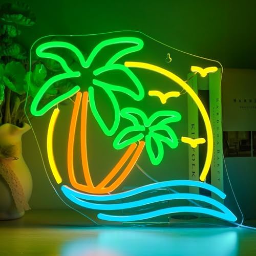 Horseneon Palm Tree Neon Sign | Dimmable LED Coconut Tree Wall Decor