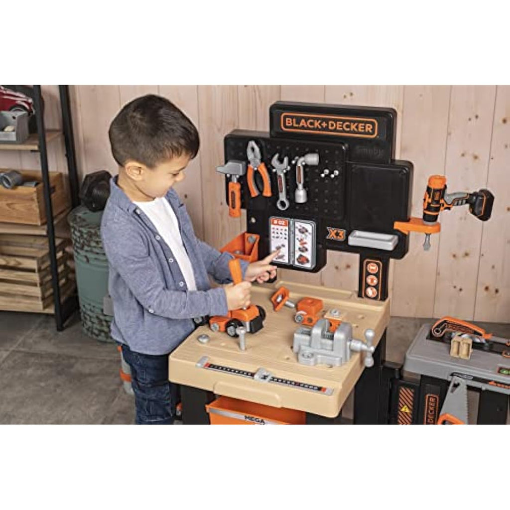 Smoby Black and Decker Kids Mega Centre Workbench with 95+ Tools
