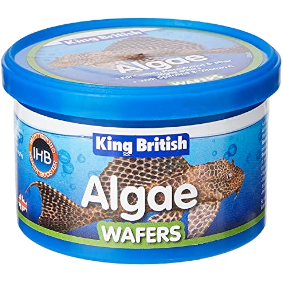 King British Algae Wafers - Sinking Spirulina Fish Food for Catfish, 40g