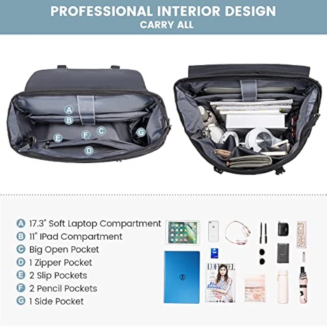 Jolof Store 17.3 inch Laptop Backpack – Waterproof Anti-Theft Travel Bag