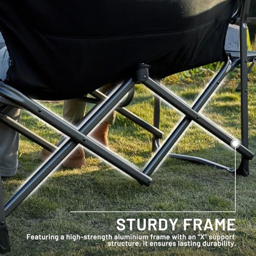 TIMBER RIDGE Double Camping Chair – Heavy Duty Folding 2 Seater Sofa